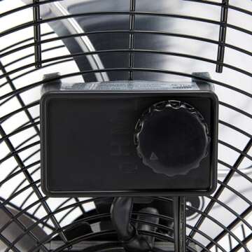 Amazon Basics Standing, Industrial Floor Fan, 18-Inch High-Velocity, 3 Speeds, Metal Construction and Aluminum Blades, 100W, 8.27"D x 21.85"W x 21.5"H, Black