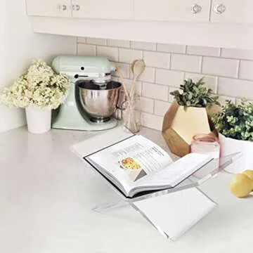 Acrylic Book Stand - Clear Display Stand for Cookbooks and Documents