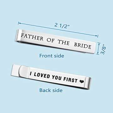 Father of the Bride Gifts Wedding Tie Clips Gifts for Groomsmen From the Bride Stainless Steel Tie B...
