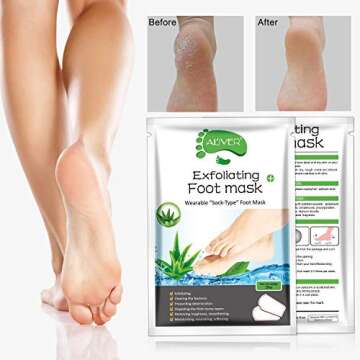 Foot Peel Mask 3 Pack， Exfoliator Peel Off Calluses Dead Skin Callus Remover，Baby Soft Smooth Touch Feet-Men Women (Aloe Vera)