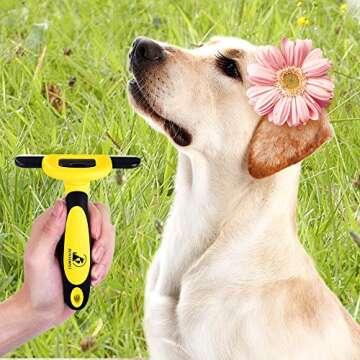 Pet Grooming Brush Effectively Reduces Shedding by up to 95% Professional Deshedding Tool for Dogs and Cats …