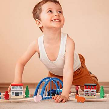 SainSmart Jr. Wooden Train Set for Creative Toddlers