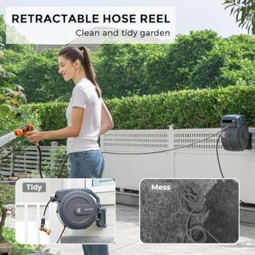 Giraffe Heavy Duty Retractable Garden Hose Reel 90ft