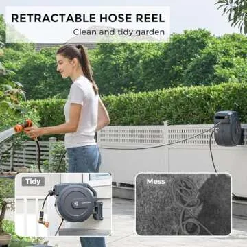 Giraffe Heavy Duty Retractable Garden Hose Reel 90ft