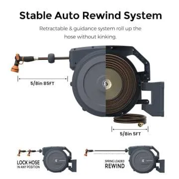 Giraffe Heavy Duty Retractable Garden Hose Reel 90ft