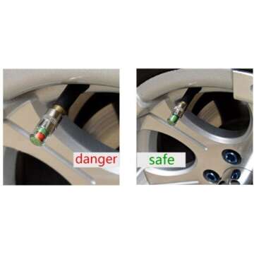 iSaddle New Car Tire Pressure Monitor Valve Cap w/Sensor Indicator 3 Color Eye Alert 4Pcs