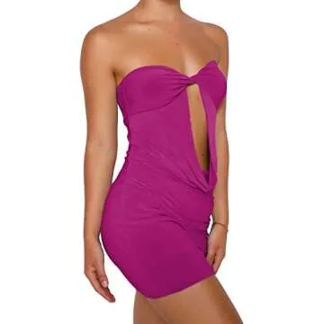 Trendy Argeousgor Off Shoulder Short Tube Dress for Women