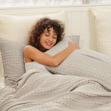 PHF 100% Cotton Waffle Pillow Shams King Size, 2 Pack 20" x 36" Soft Skin-Friendly Pillowcases, No Filling, Aesthetic Woven and Breathable Waffle Weave Pillow Case Covers for Bed, Oatmeal