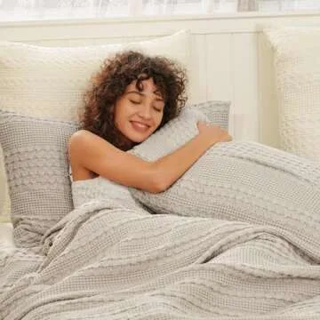 PHF 100% Cotton Waffle Pillow Shams - Luxurious Bedding