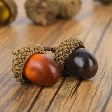 Realistic 100 Pcs Artificial Acorns for Crafts and Decor