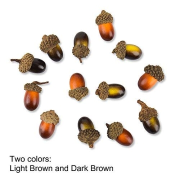 Realistic 100 Pcs Artificial Acorns for Crafts and Decor