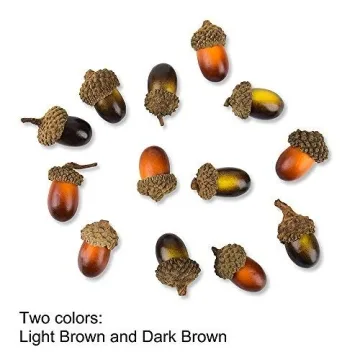 Realistic 100 Pcs Artificial Acorns for Crafts and Decor