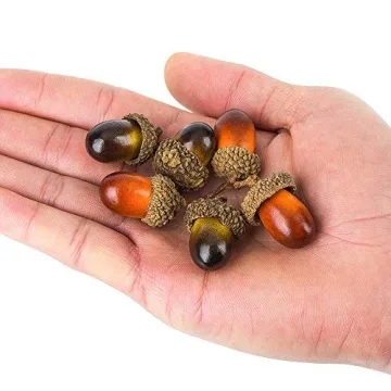 Realistic 100 Pcs Artificial Acorns for Crafts and Decor