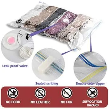 Jancosta 12 Pack Space Saver Bags for Clothes