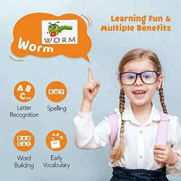 Coogam Spelling Games, Wooden Matching Letters Toy with Flash Cards Words, Montessori ABC Alphabet Learning Educational Puzzle Gift for Preschool Boys Girls Kids Age 3 4 5 Years Old