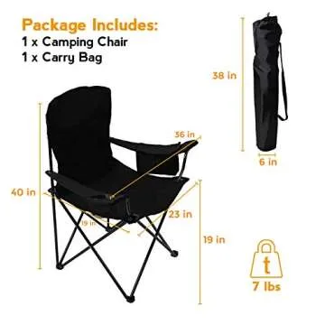 Pacific Pass Quad Camp Chair with Cooler & Cup Holder