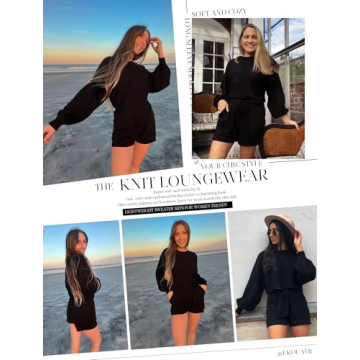 Ekouaer Knit Pajamas Set Soft Stylish Splendid Outfits