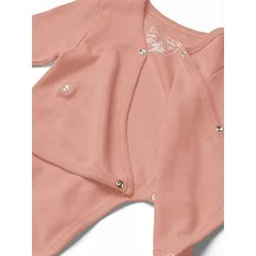 L'ovedbaby Unisex Baby 100% Organic Kimono Bodysuit (Mauve, 0-3m)