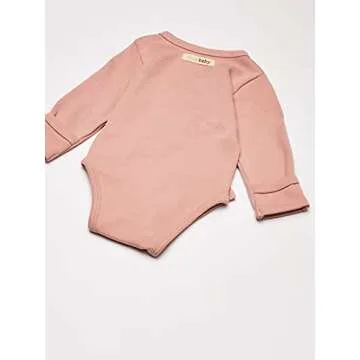 L'ovedbaby Unisex Baby 100% Organic Kimono Bodysuit (Mauve, 0-3m)