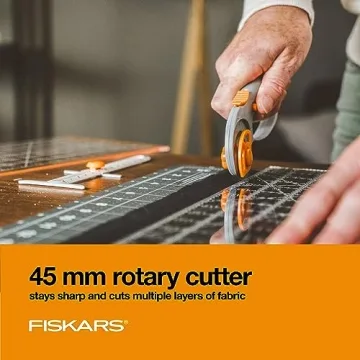 Fiskars Rotary Cutter 3-Piece Set for Seamless Fabric Cutting