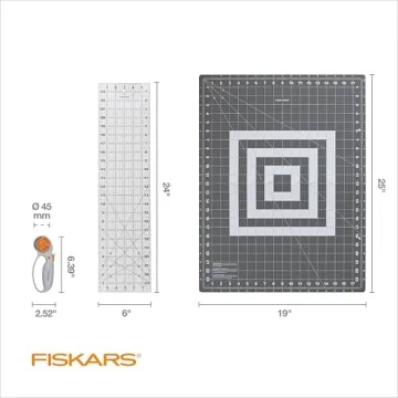 Fiskars Rotary Cutter 3-Piece Set for Seamless Fabric Cutting
