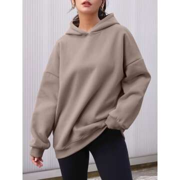 AUTOMET Women’s Stylish Oversized Fleece Hoodie - Perfect for Fall and Winter Comfort