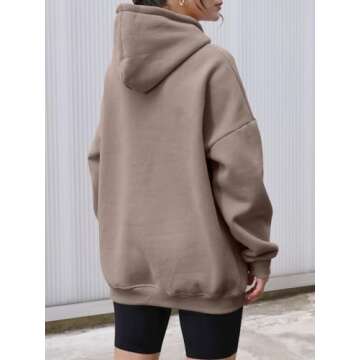 AUTOMET Women's Oversized Fleece Hoodie for Fall Winter Fashion