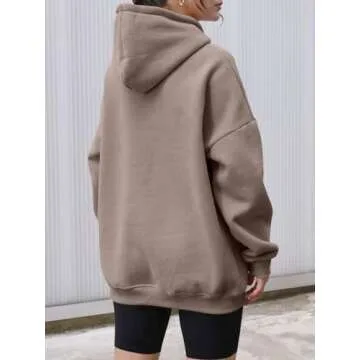 AUTOMET Women's Oversized Fleece Hoodie for Fall Winter Fashion