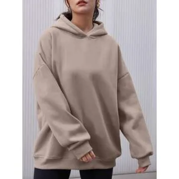 AUTOMET Women's Oversized Fleece Hoodie for Fall Winter Fashion