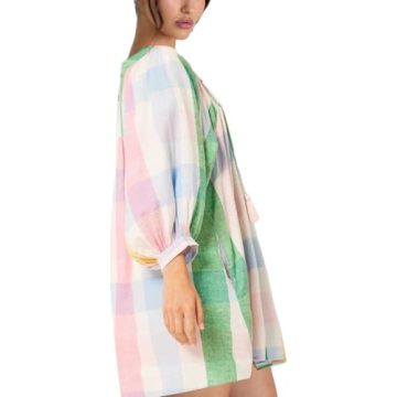 Boho Summer Floral Sundresses Y2k T-Shirt Mini Dresses for Women 2024 Casual Flowy Puff Sleeve Beach Short Babydoll Dress