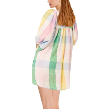 Boho Summer Floral Sundresses Y2k T-Shirt Mini Dresses for Women 2024 Casual Flowy Puff Sleeve Beach Short Babydoll Dress