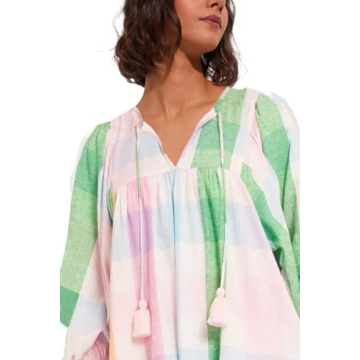 Boho Summer Floral Sundresses Y2k T-Shirt Mini Dresses for Women 2024 Casual Flowy Puff Sleeve Beach Short Babydoll Dress