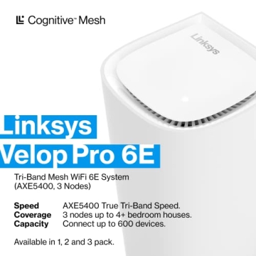 Linksys Velop Pro WiFi 6E Mesh Router with 5.4 Gbps Fast WiFi