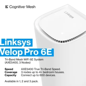 Linksys Velop Pro WiFi 6E Mesh Router with 5.4 Gbps Fast WiFi