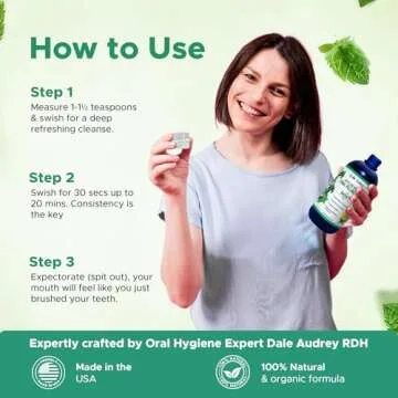 Dale Audrey Oil Pulling for Teeth and Gums | Made in USA Mint Flavored Organic Sesame Oil Pulling | Ayurvedic Rinse to Whiten Your Teeth & Freshen Your Breath