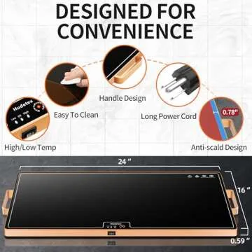 Food Warming Mat for Parties 24"x16" with Thermostat