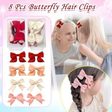 Tunmiok 153 Pcs Hair Accessories for Girls - Bows, Baby Hair Clips, Cute Barrettes, Gifts for Teen G...