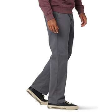 Lee Men's Extreme Motion Flat Front Regular Straight Pant - Comfort and Style for Every Occasion