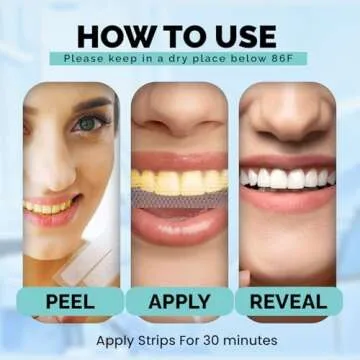 Ollie Teeth Whintening Strips 24 Strips, 12 Treatments, Includes Shade Guide to Track Progress, Super Sticky Non - Sensitive White Strips for Teeth Whitening