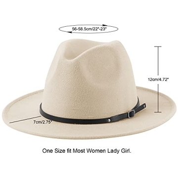 Stylish Lanzom Women’s Wide Brim Panama Hat - Elegant & Comfortable