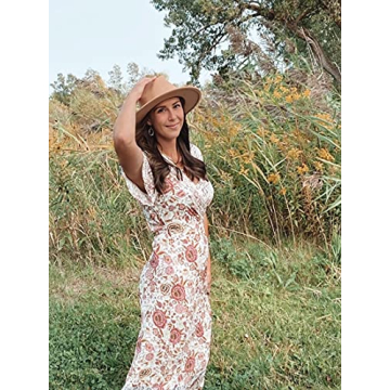Stylish Lanzom Women’s Wide Brim Panama Hat - Elegant & Comfortable