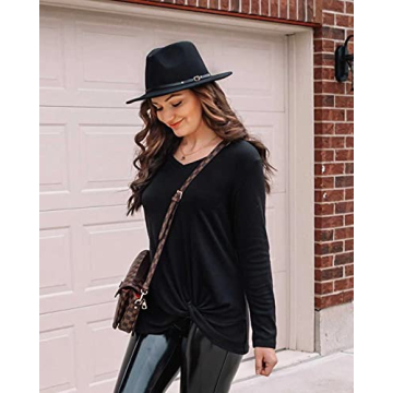 Stylish Lanzom Women’s Wide Brim Panama Hat - Elegant & Comfortable