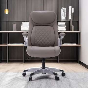Nouhaus +Posture Ergonomic PU Leather Office Chair. Click5 Lumbar Support with FlipAdjust Armrests. ...