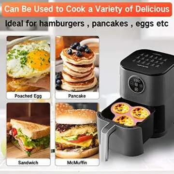 Abnaok 2PCS Silicone Air Fryer Egg Pan with 6PCS Reusable Silicone Baking Cups, Non-Stick Air Fryer Baking Pan, 3 Cavity Silicone Muffin Pans Muffin Cups for Baking