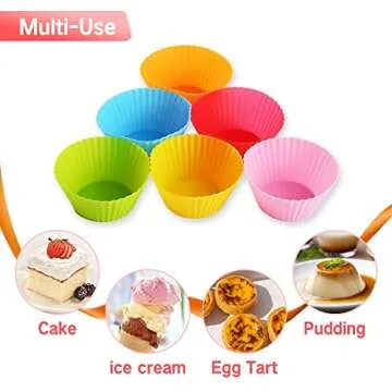 Abnaok 2PCS Silicone Air Fryer Egg Pan with 6PCS Reusable Silicone Baking Cups, Non-Stick Air Fryer Baking Pan, 3 Cavity Silicone Muffin Pans Muffin Cups for Baking