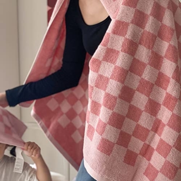 Checkered Hand Towels Set for Bathroom Style and Comfort