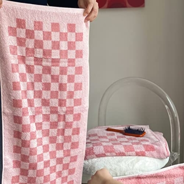 Checkered Hand Towels Set for Bathroom Style and Comfort