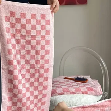 Checkered Hand Towels Set for Bathroom Style and Comfort