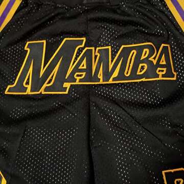 ROOMYDEAL Basketball Sport Shorts Fans Quick Dry Retro Mesh Embroidered Fans Workout Gym Athletic Casual Shorts (Small, 1)