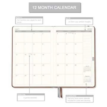 2025 Planner - Weekly, Monthly with Stickers, Elegant Design